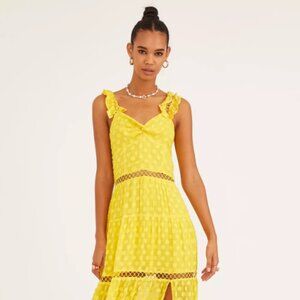 RAHI - Nova Tiered Ruffle Midi Dress (Marigold, S)
